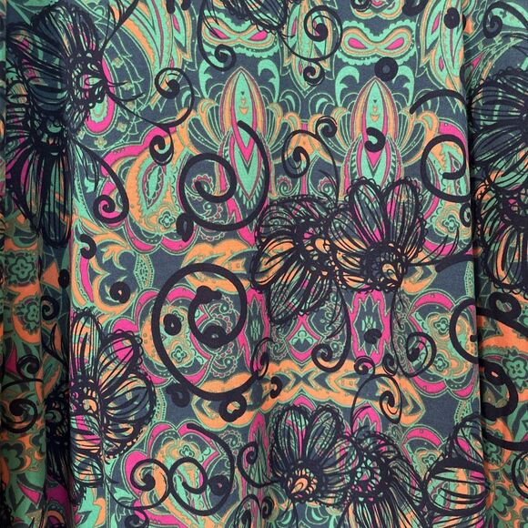 LuLaRoe Hippie Psychedelic Floral A-Line Comfort Jersey Tee Skirt Women’s SZ 2XL - Picture 4 of 11